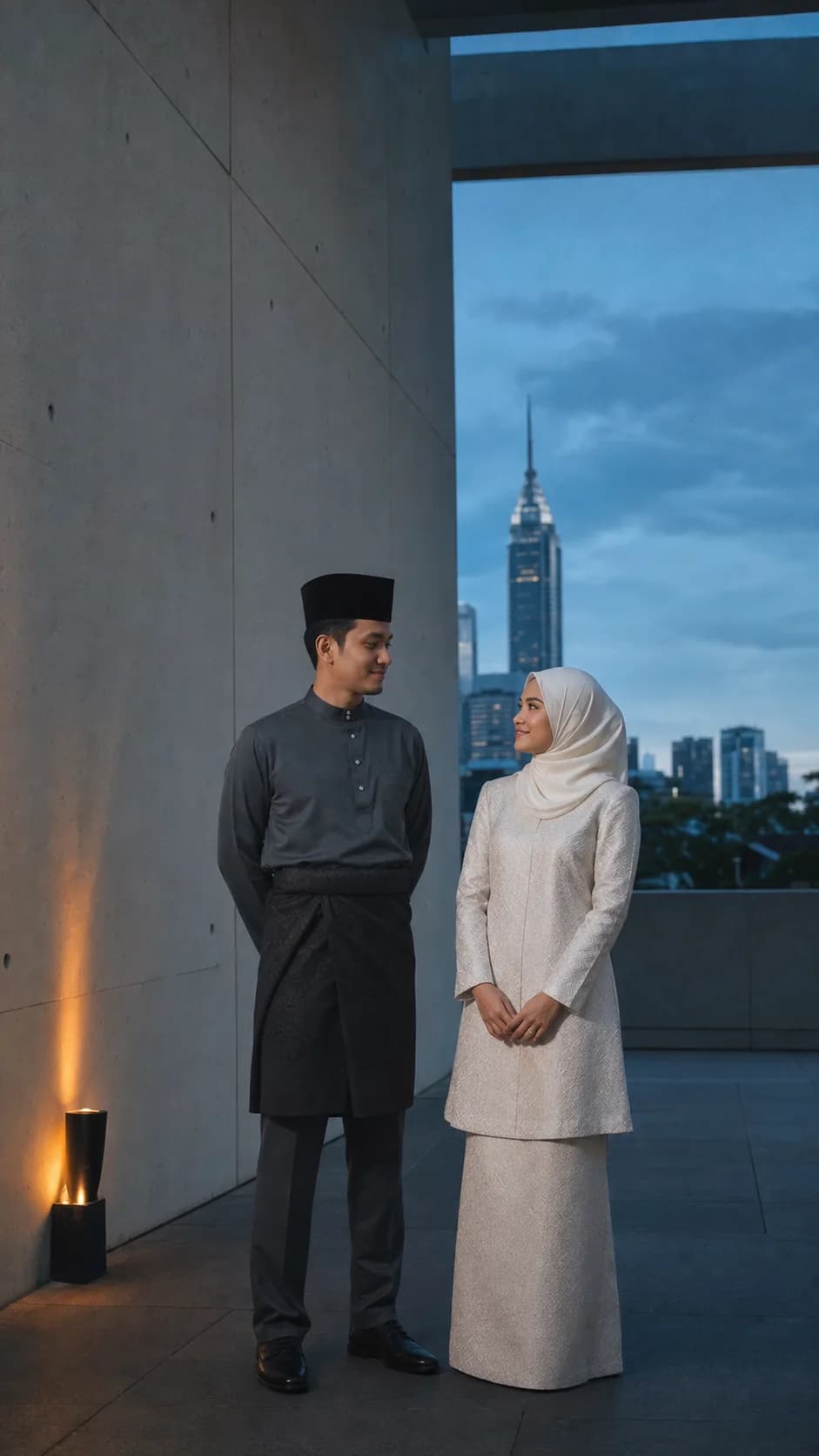 Pasangan Scene One berjalan bersama dalam suasana bandar Kuala Lumpur